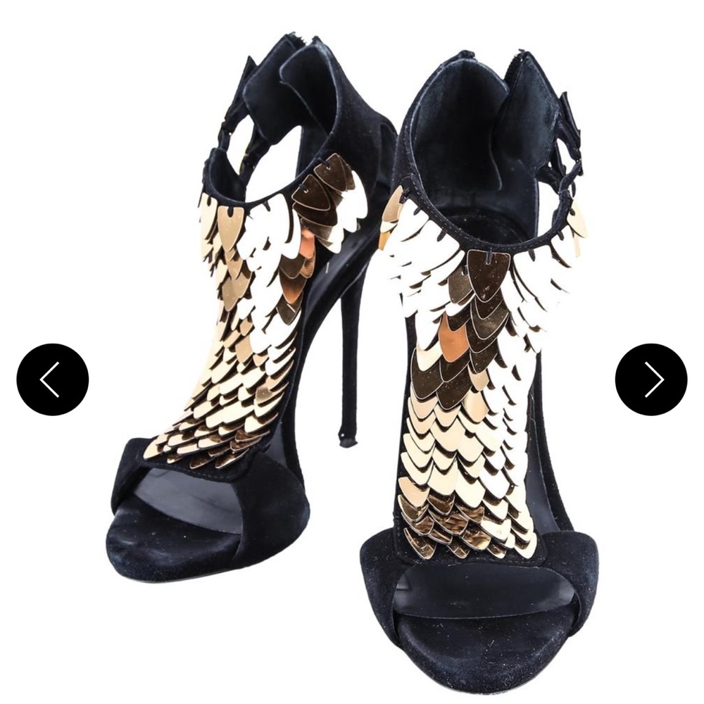 Giuseppe Zanotti Coline 110 Camoscio In X Ricamo Nero